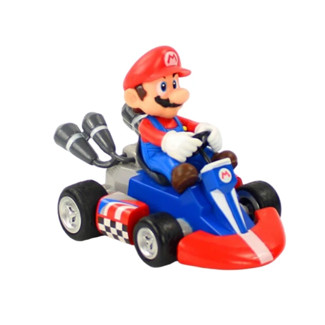 Super Mary Series Karting Mario Bros Luigi Yoshi Donkey Kong Action Figure Toys Pull Back Car 12.5*8*9 Cm with Box Kids Gifts - B no box