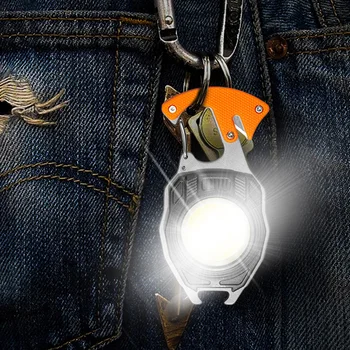 Orange multitool flashlight hanging