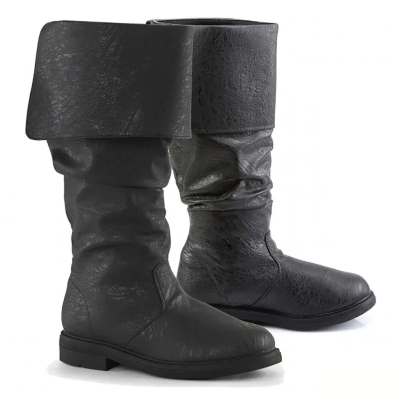 Bottes Médiévales Homme - Cuir PU Style Chevalier - Gothique, Renaissance - Pour Cosplay, Halloween, Festivals