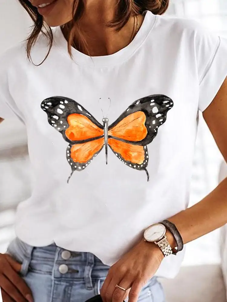 Short Sleeve Fashion Female Graphic Tee Women Print Dandelion Dragonfly 90s Summer Casual Clothes Ladies T Clothing T-shirts