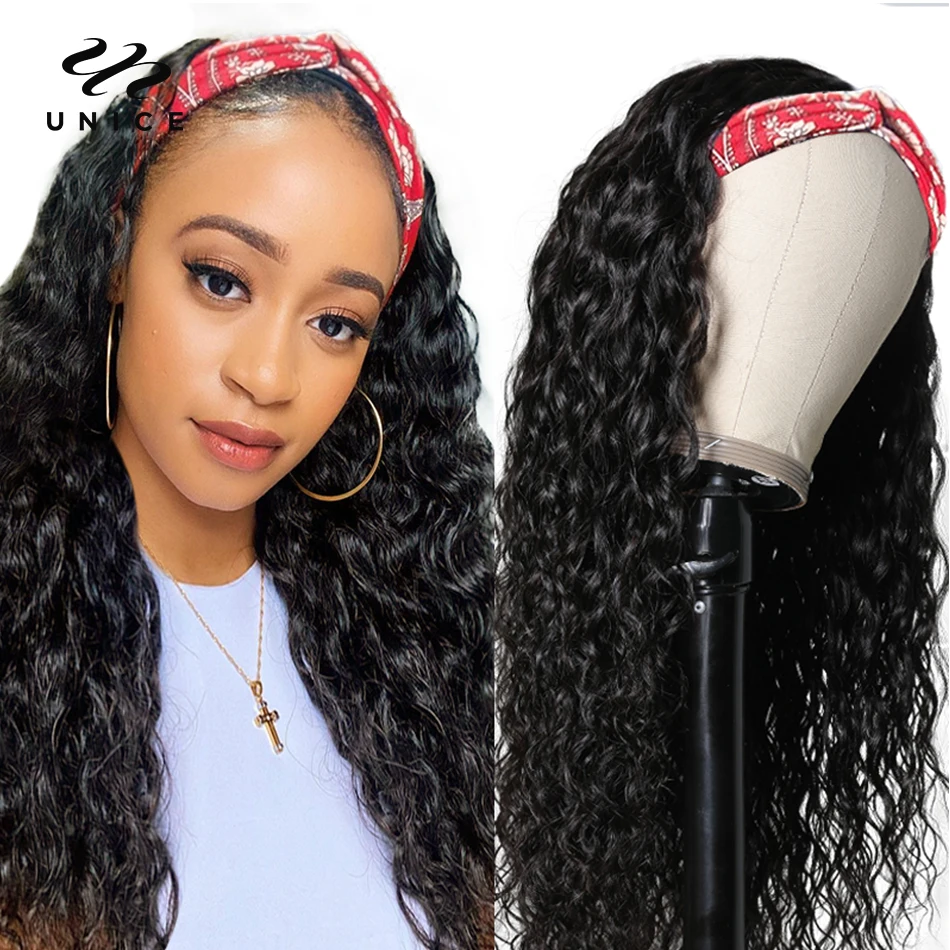 Unice Hair Water Wave Wig Affordable Headband Wig 100 Human Hair Wigs