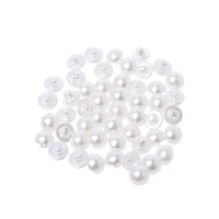 448B 50Pcs Faux Pearl Buttons Fit Sewing Scrapbook Backhole Sewing Crafts 10/11.5mm 2