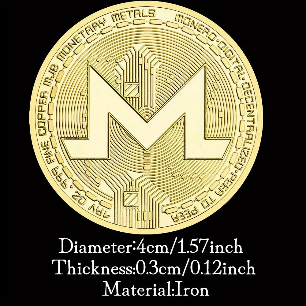 Golden Plated Monero Commemorative Souvenir Coin - Cryptocurrency Collector's Item