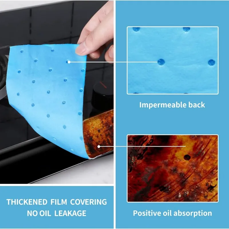 10PCS Kitchen Range Hood Absorbent Cotton Paper Disposable Grease Filter Oil-absorbing Paper Kitchen Ventilator Protection
