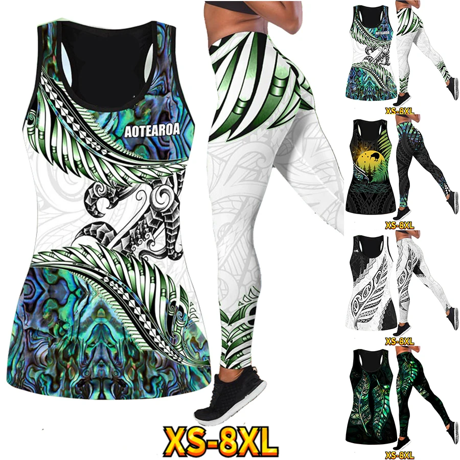 

Simple Atmosphere Ladies Breathable Vest Exercise Running Summer Yoga Pants Color Pattern Printed Body Shaping Buttocks XS-8XL