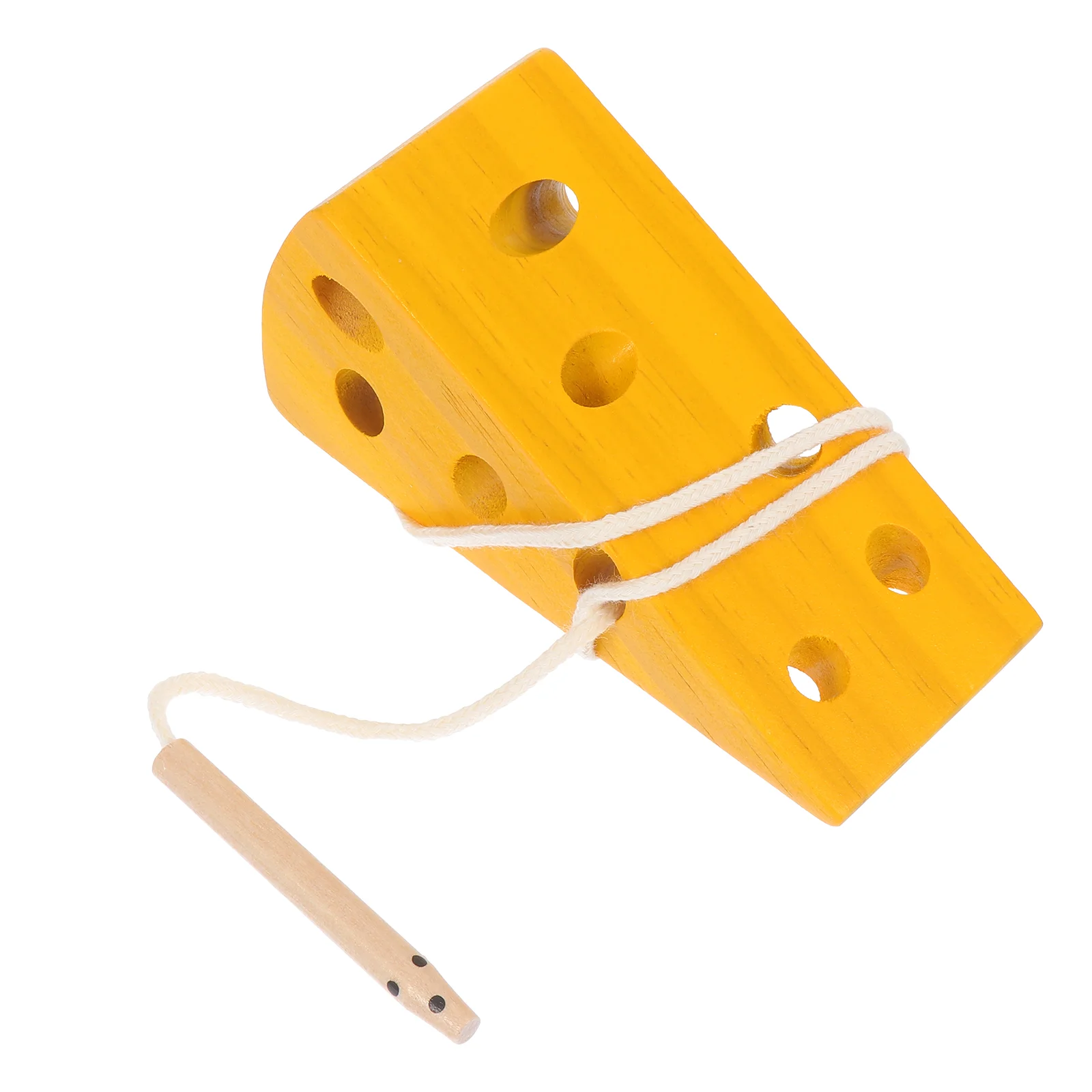 

Wooden Threading Cheese Shaped Weaving Lacing Project Builds Basic Life Montessori Developmental Skills Kids Early Educational