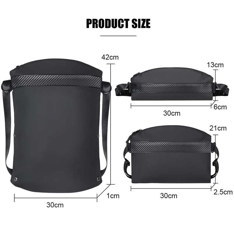 Buylor 3 In 1 Backpack Multifunction Nylon Waist Pack Crossbody Shoulder Bag Men 2022 Casual Chest Bag Large Capacity Travel Bag 6