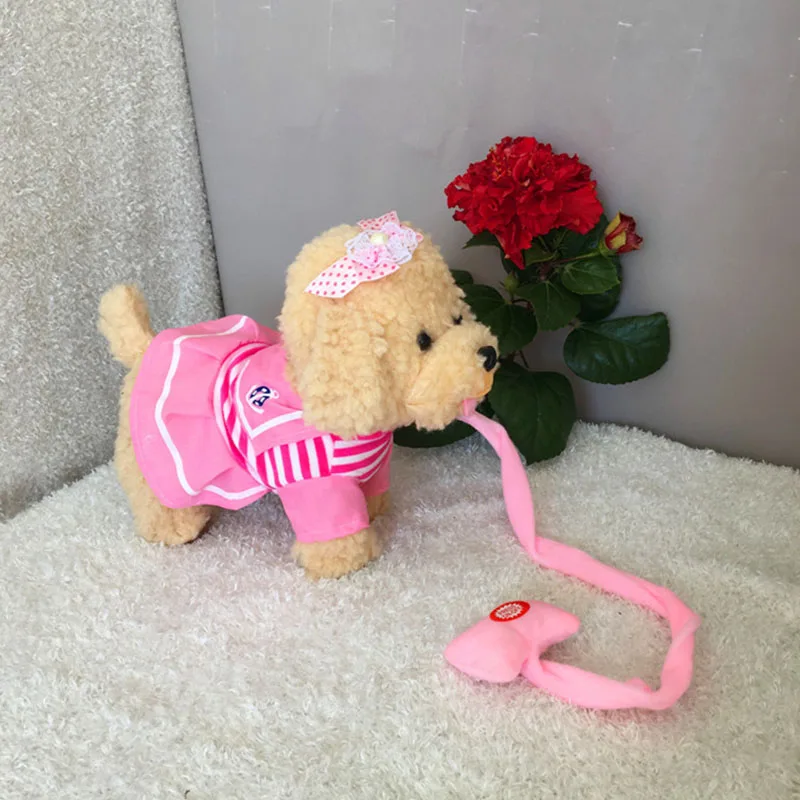 Robot Dog Interactive Dog Electronic Toys Plush Puppy Pet Walk Bark Leash Teddy Toys For Children Birthday Gifts 6
