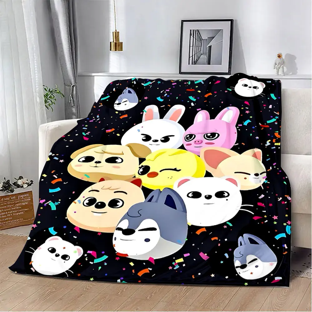 Cute Cartoon S-Strays K-Kids Printed Blanket Picnic Blankets Warm Blanket Soft and Comfortable Blanket Home Travel Birthday Gift 5