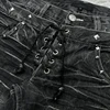 Y2K Washed Jeans Gothic Retro Micro Flared Double Waisted Lace Up Pants Men Women Streetwear High Quality Design Sense Trousers 3