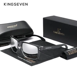 KINGSEVEN Unisex Polarized UV400 Fashion Sunglasses with Mirror Lenses (Gun - MirrorSilver)