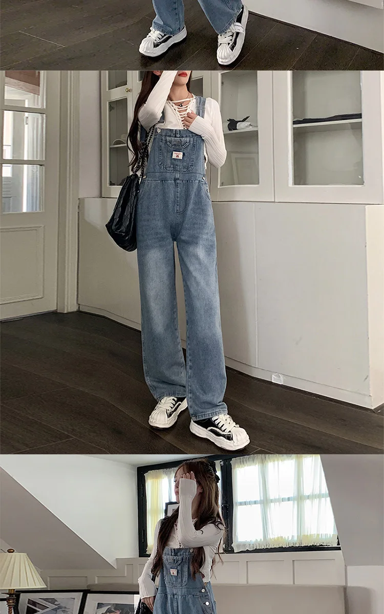Schlankmachende, bodenlange Overalls für Damen, Sommer, dünne, hoch taillierte, weit geschnittene Hosen, modisches, altersverjüngendes Design – Detail 35