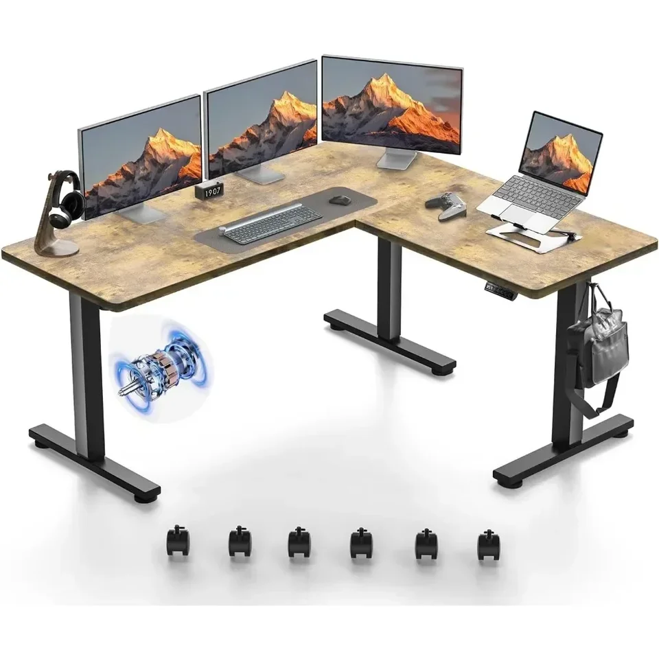 L Shaped Electric Height Adjustable Standing Desk