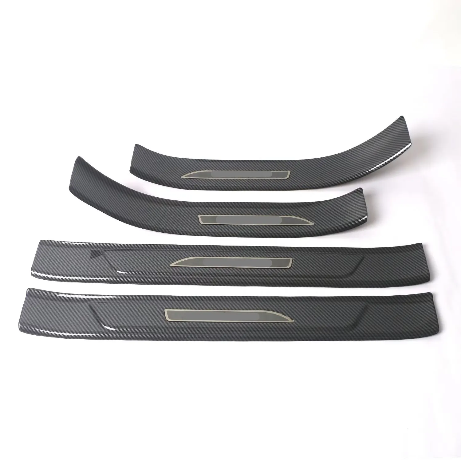 

Carbon Fiber Look Door Sill Scuff Plate Guard Sills Protector Trim For Tesla Model 3 2019-2022