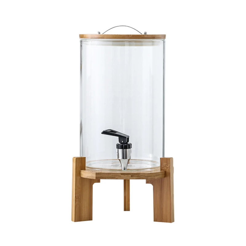 

wide mouth glass storage wine jar with faucet