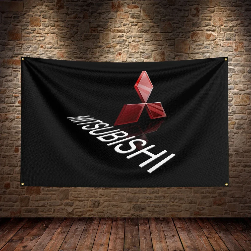 

3X5 FT Mitsubishi Motors Flag Polyester Printed Car Banner For Decor