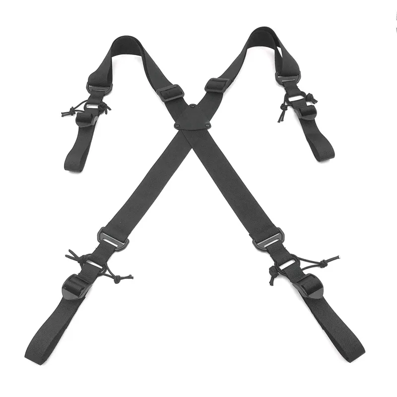 

Outdoor Nylon Adjustable Men's X-type Suspenders Multi-function Tactical Duty Belt Load Strap Harness Combat Belt X-Back Strap