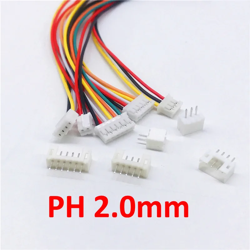 10Sets Mini JST 2.0 PH Connector Male Female 2 10Pin Plug With Wires Cables Sock 