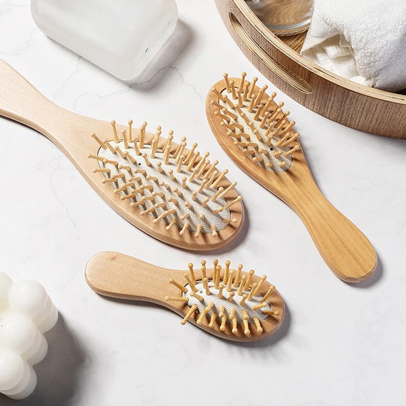 Hair Comb Curly Hair Brush Hair Styling Tools Hair Brush Comb Wood Airbag Comb Professional Hair Anti-Loss Massage Brush Hairbrush Scalp Care
