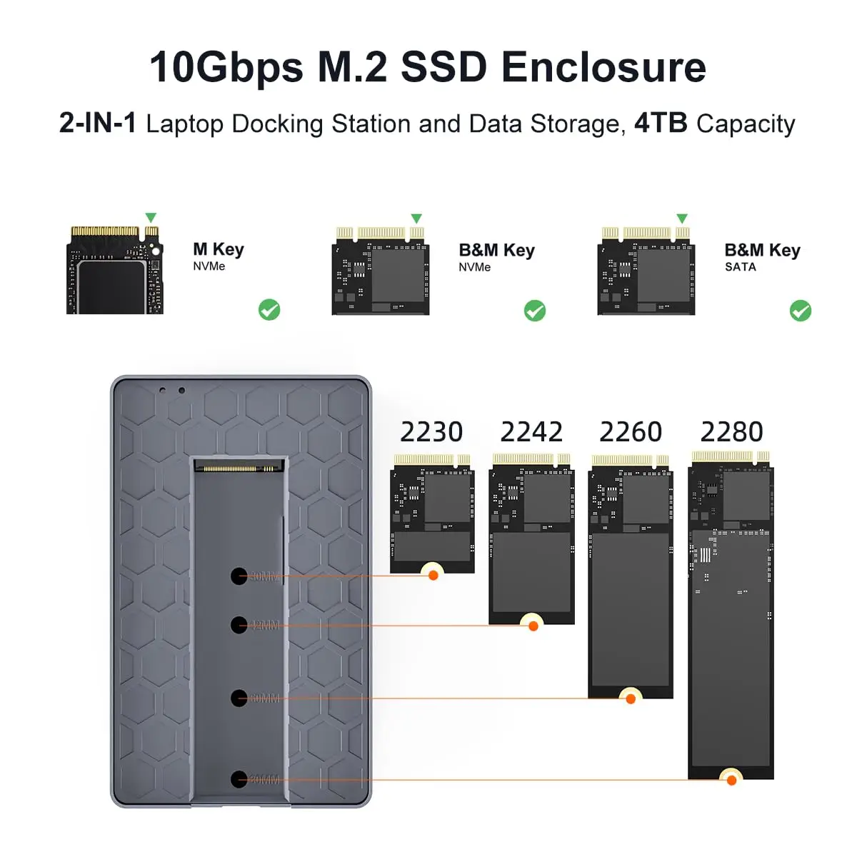 MAIWO USB C , 10Gbps M.2 NVMe SATA SSD Ŭ, 4K HDMI PD100W, 1000Mbps ̴, USB3.1 GEN2 SD/TF ī 