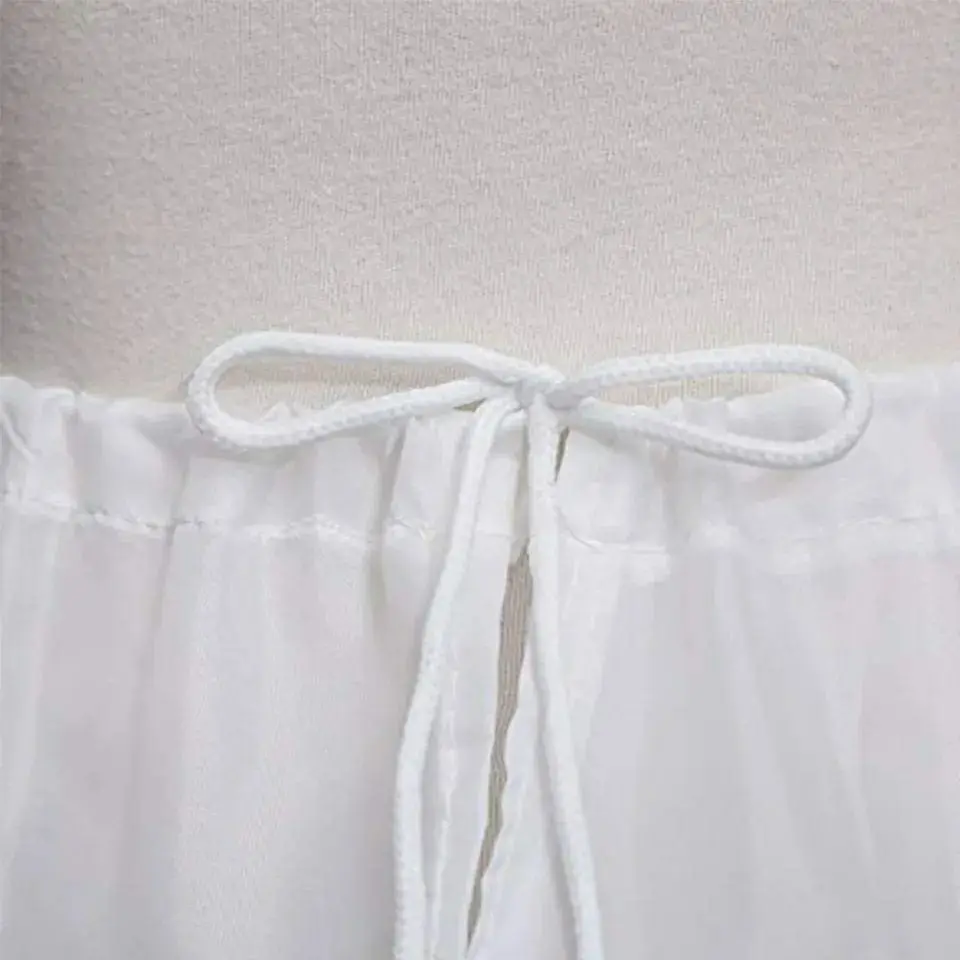 Flower Girl Underskirt White Children Kids Petticoat A-Line 3 Hoops One Layer Lace Trim