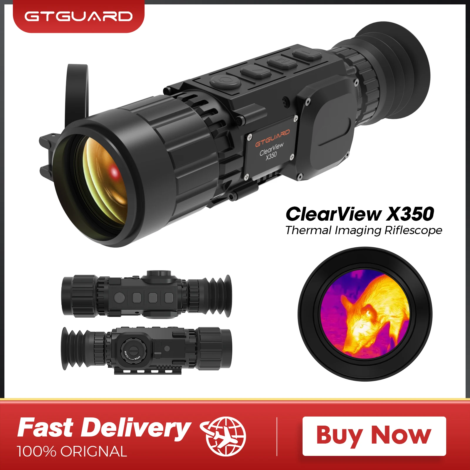 GTGUARD GTG-X350 Monoculaire Thermique 384x288 35mm Pour Chasse Et Observation