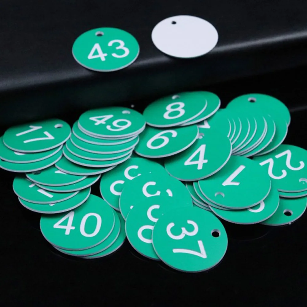 Nummernschild-Schlüsselanhänger, runde Kunststoffplatten, Schlüsselanhänger, Schild für Schlüssel, Hundeplatte mit Schlüsselanhänger, Club-ID-Karte, Anti-Verlust-Serie-Schlüsselanhänger – Detail 9
