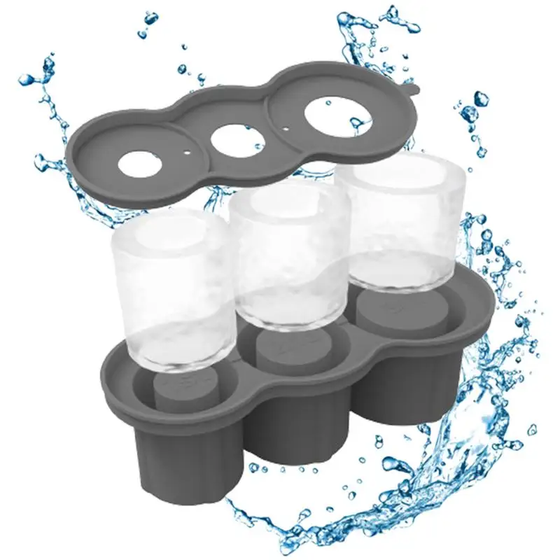 

Silicone Ice Cube Trays Tumbler Ice Cube Maker Molds With Lid Silicone Cylinder Ice Mold Large Ice Cube Maker Tray For Ice Drink