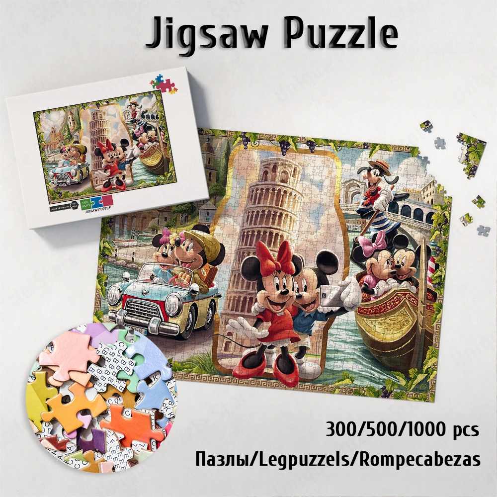 Disney Mickey Mouse Vacation Diy Large Puzzle Gift Mickey and Minnie Unique Design Large Adult Jigsaw Fun Family Game for Kids