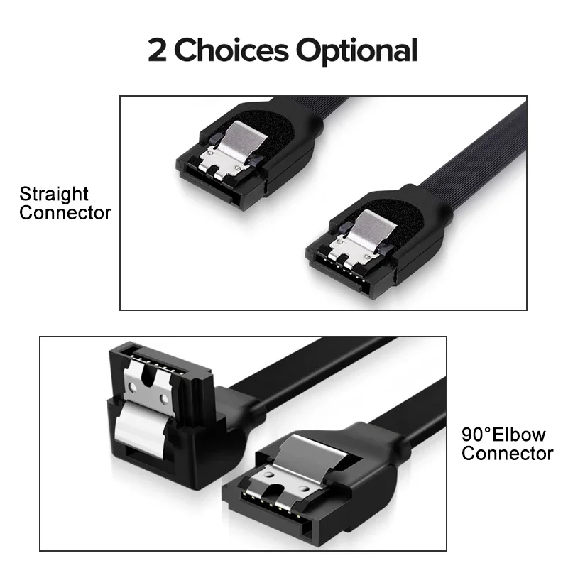 1-10개 SATA 케이블 6Gbps, SATA 3 케이블, HDD SSD 데이터 케이블, 하드 드라이브용 잠금 래치가 있는 7핀 SATA III 케이블 (SATA HDD/SSD)