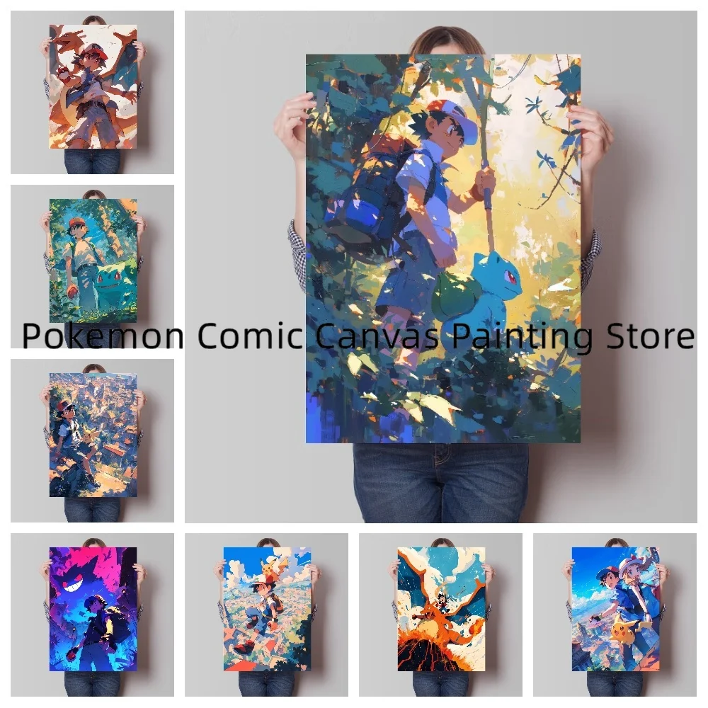 

Japanese Anime Character Pokémon Art Wall Stickers Stickers and Posters Bedroom Home Decor Accessories High Quality Picture Gift