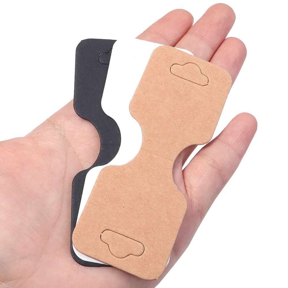 50pcs 9x3.4cm Foldable Kraft Paper Packing Cards for DIY Jewelry Display Holders Handmade Necklace Bracelet Retail Price Tags