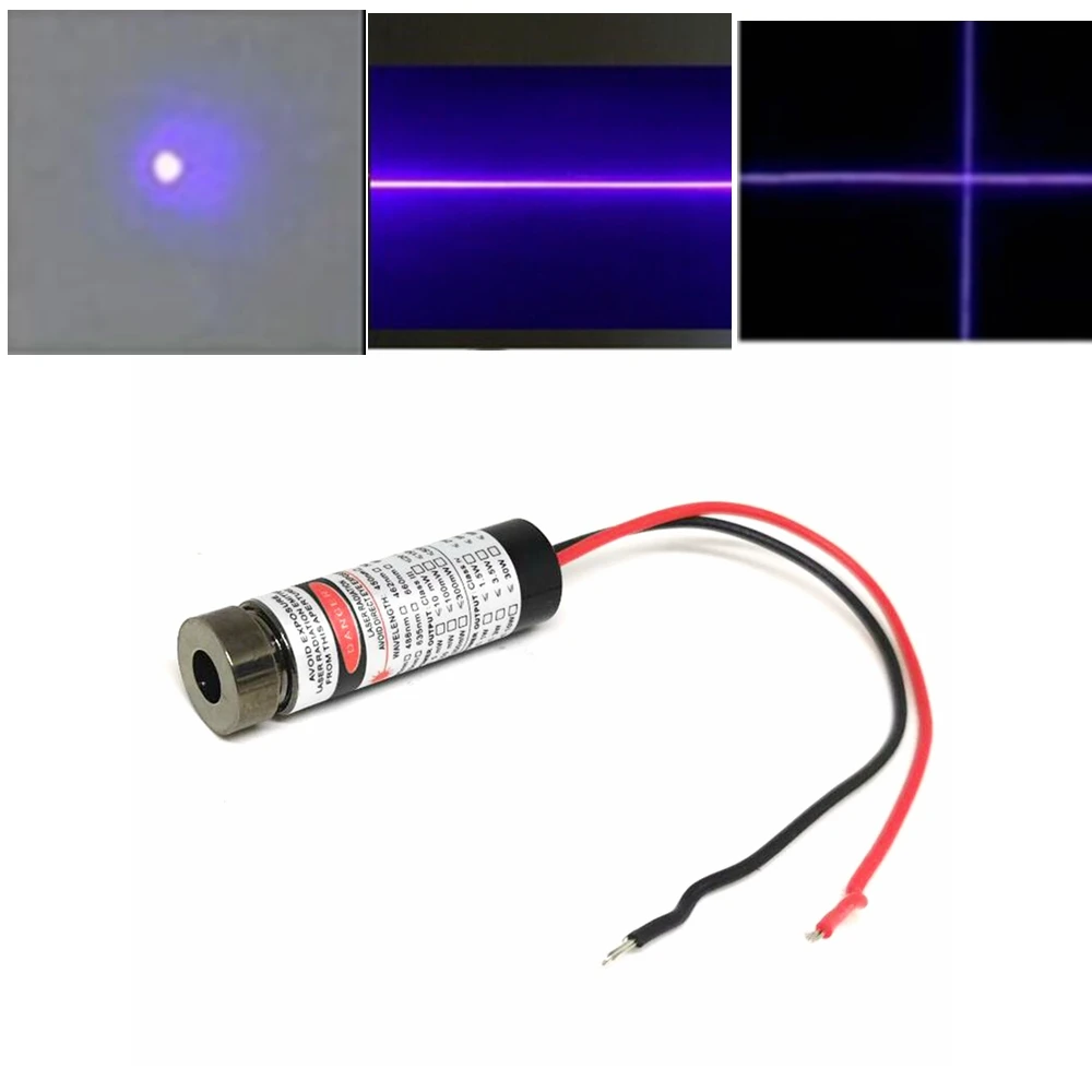 405nm 20/100mw Industrial Violet Blue Dot/Line/Cross Beam Laser Diode Module With Driver-in 13x42mm