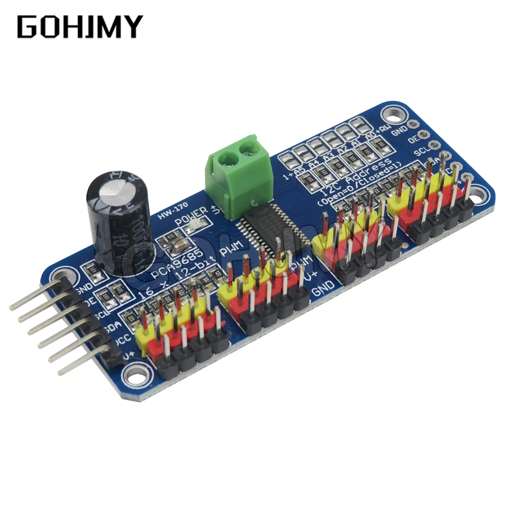 1Pcs Pwm/Servo Driver-I2C Interface Pca9685 Module Raspberry Pi Shield Module Servo Shield 16 Channel 12-Bit