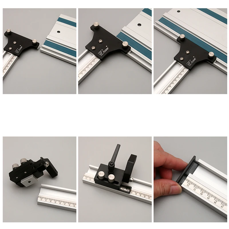 Système de Guidage sur Rail Parallèle, Ensemble de Rails de Scie Circulaire en Alliage D'aluminium, Support de Rail de Guidage Fixe pour établi de Travail du Bois