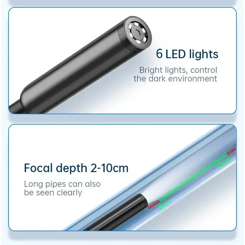 Endoscope camera USB endoscope for OTG Android Phone 5.5mm borescope inspection snake camera IP67 waterproof with 6 LED Lights for Type C