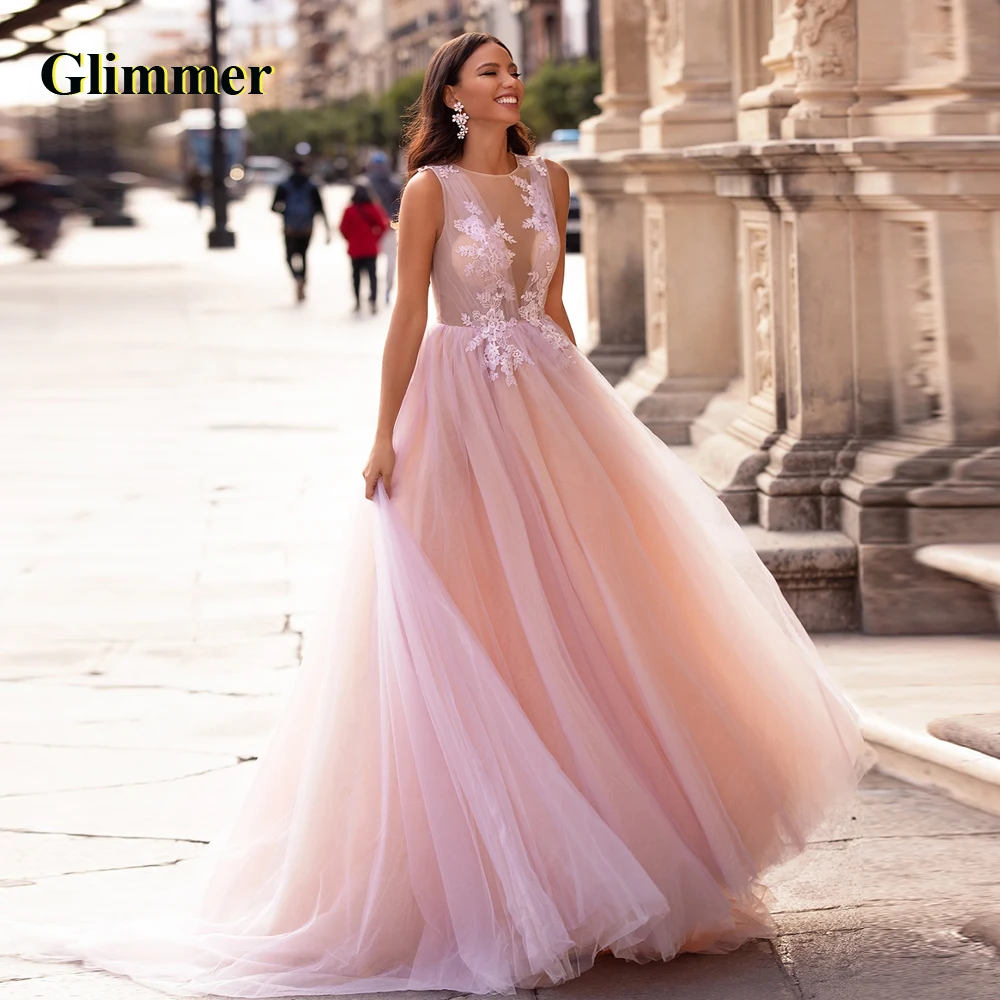 

Glimmer Scoop Exquisite Evening Dresses Formal Prom Gowns Custom Made Special Occasion Vestidos Fiesta De Noche Robe De Soiree