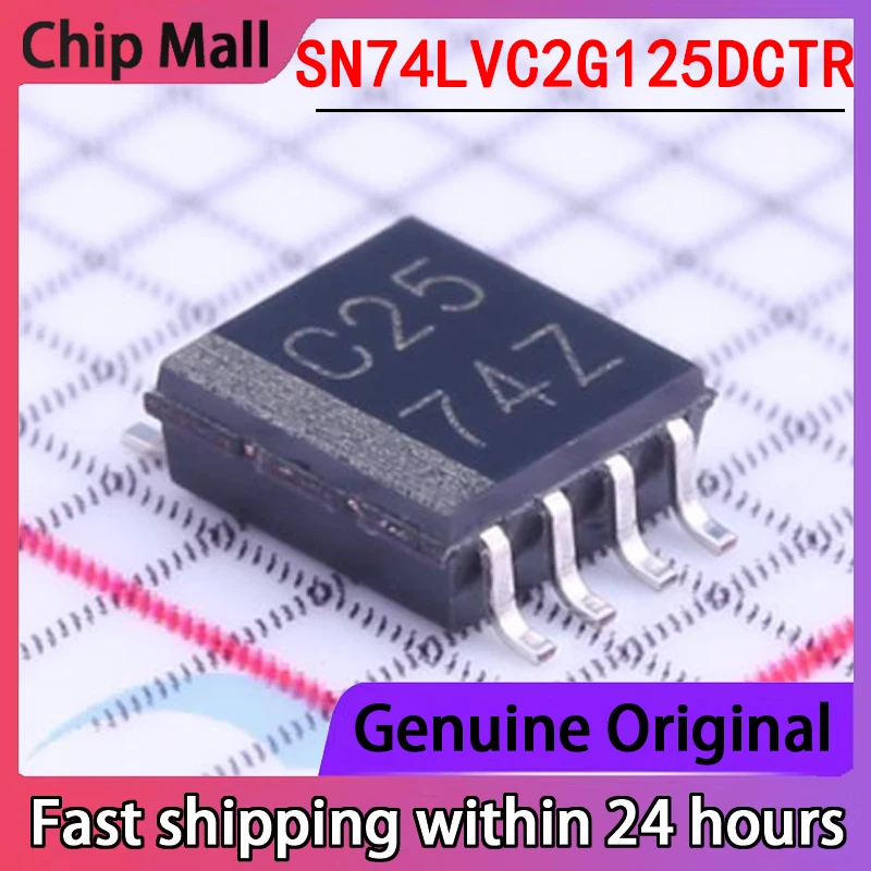 

10 шт., новые SN74LVC2G125DCTR, Упакованные SM8 с тремя выходами, оригинальные Двойные Строки