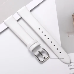Elegant Slim Leather Watch Strap for Women - High - Quality Universal Replacement Watchband (White belt)