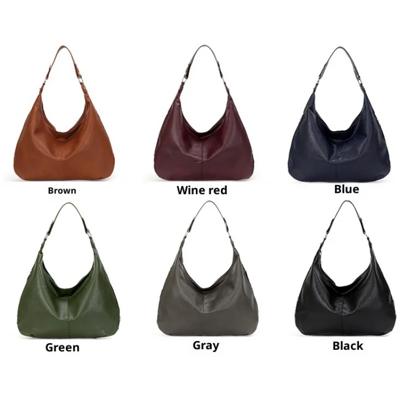 Fresh Style Oil Waxed Leather Retro Chic Work Commute Tote Bag Spacious Women's Handbag with Elegance Shoulder Bag