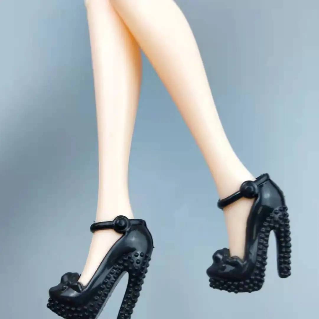 

6 Pairs/lot Fashion 11.5" Doll Shoes Black High Heel Sandals For Barbie Sneakers Princess Foot Wear 1/6 BJD Dolls Accessory Toys