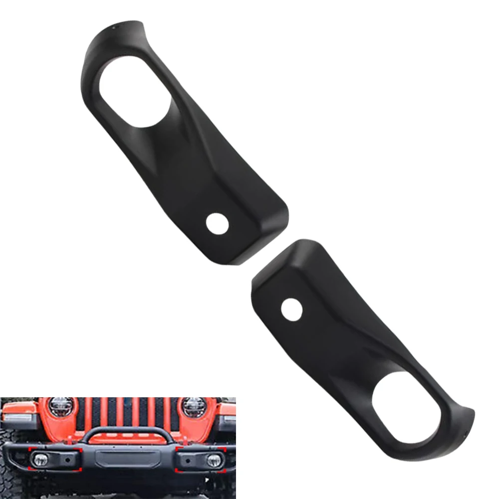 2pcs Front Bumper Fog Light Grille Cover Trim for Jeep Wrangler JL With 10th Anniversary Rubicon Steel Front Bumper 2018-2022