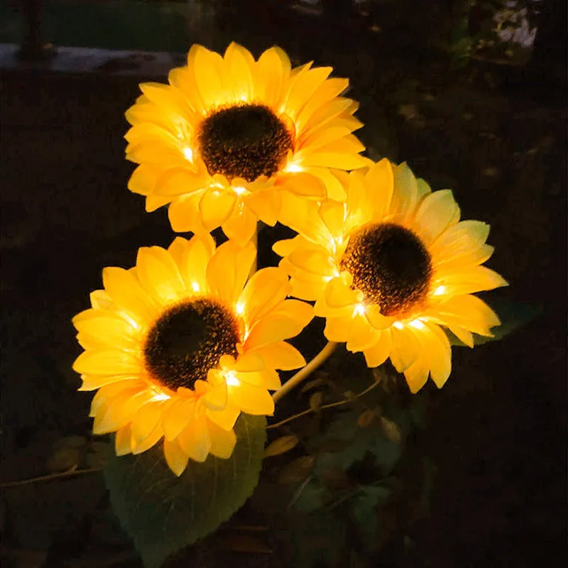 

LED Solar Sunflower Light Outdoor Waterproof Landscape Path Decorative Lamp Garden Lawn Light Control Induction Solar Lantern