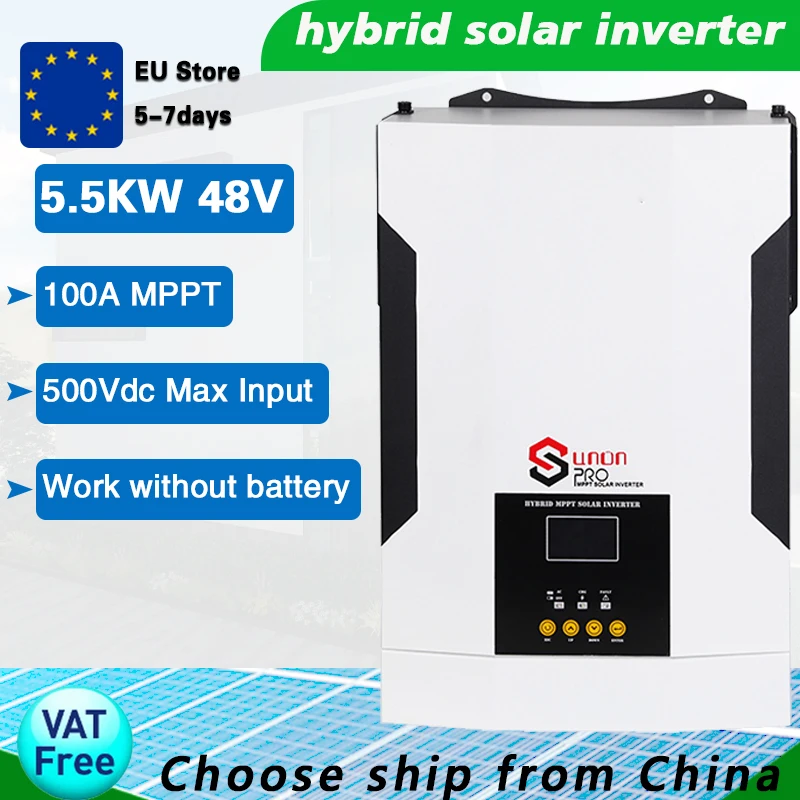 High Quality Inverter 5500W 48V Built-in 100A MPPT Solar controller ...