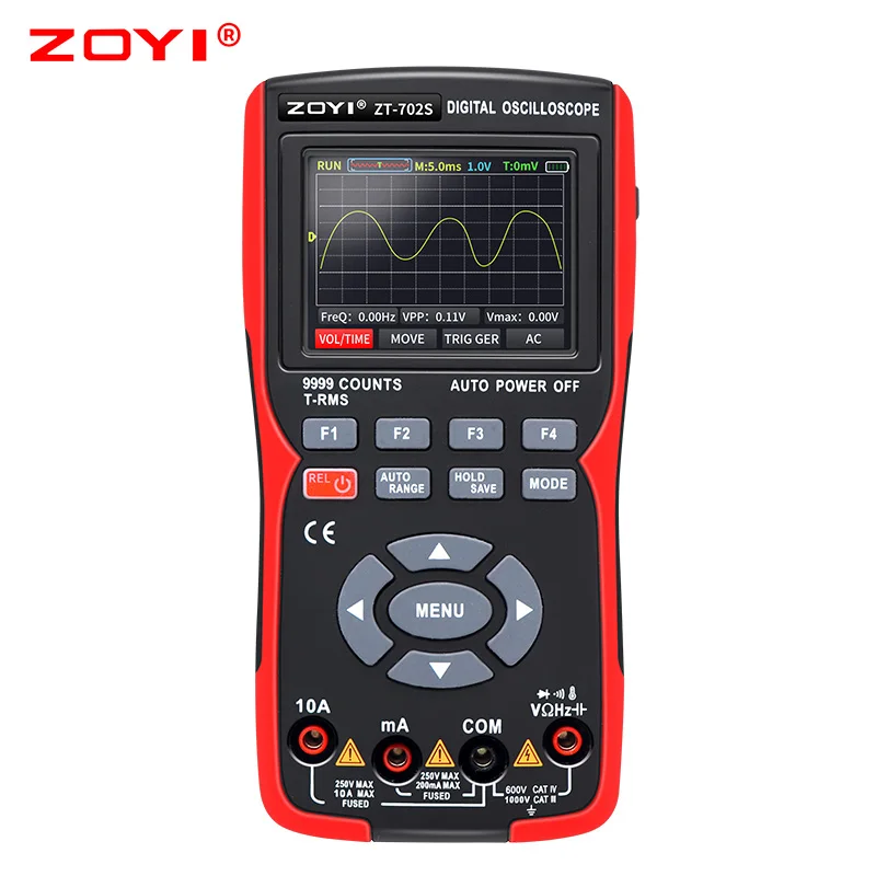 Zoyi Zt702S Multimetro Digitale Auto True Rms Sonda Tranistor Multimetro Meter 48 M/S 10Mhz Pc Waveform Archiviazione Dati Oscilloscopio