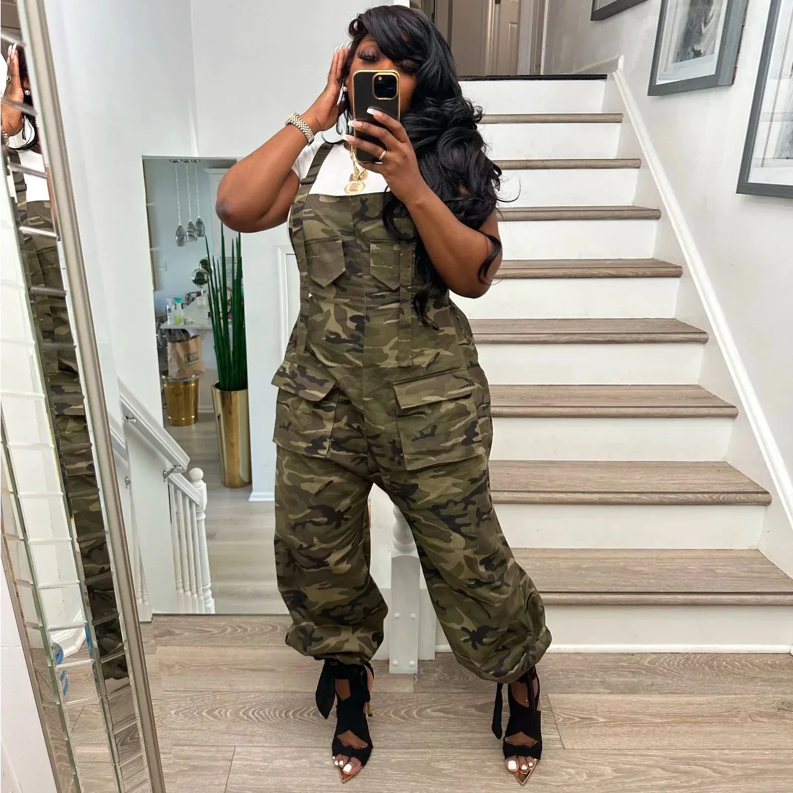 Camouflage Baggy Jumpsuit Sexy 2023 Women Clothes Y2K