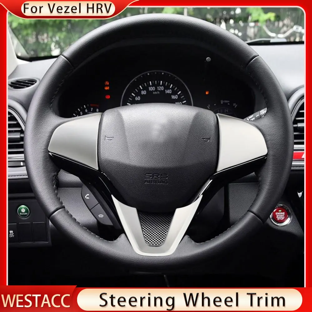 3 개/대 자동차 인테리어 스티어링 휠 커버 장식 스티커 트림 혼다 HRV HR-V Vezel 2014 - 2020 스타일링 액세서리