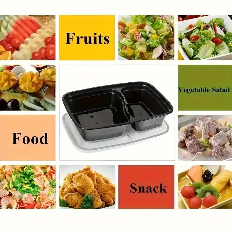 Description Picture 4 of item10PCS Disposable Meal Box with Lid Household Kitchen Restaurant Outdoor Picnic Fruits Takeout Plastic Food Storage Container