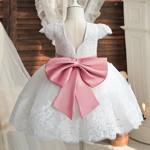 Vestido De Tutú Blanco Para Bebé, Vestidos Para Recién Nacido, Boda,  Bautizo, Fiesta, Niña Pequeña, 1 Año De Cumpleaños, Bautizo - Vestidos -  AliExpress