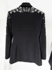 HIGH STREET Newest Fashion 2024 Women's Diamonds Rhinestone Beaded Blazer Mermaid Long Skirt 3